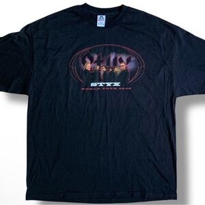 Styx World Tour 2008 Concert Band Tee Sz XXL‎ Short Sleeve Double Sided AAA Vtg